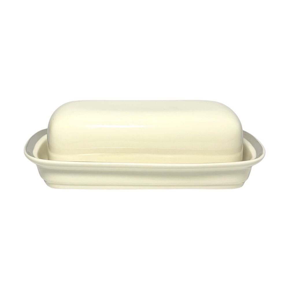 Lenox “Solitaire” Ceramic Butter Dish & Lid 7 1/4” 1/4lb